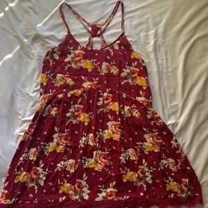 Simple red floral dress- Chloe K